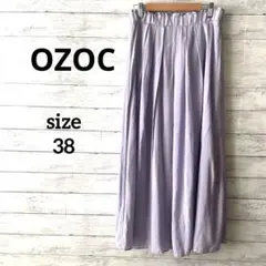 【オゾック】 スカート ロング フレア ラベンダー ゴム ウエスト ふんわり