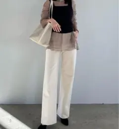 新品 タグ付【CLANE】SECOND DENIM PANTS アイボリー 0のサムネイル