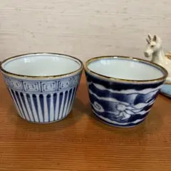 古伊万里 染付縦縞鼓文そば猪口 江戸後期 - メルカリ