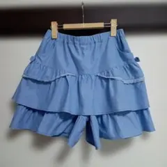 組曲♡ブルー ♡フリル♡ キュロットスカート♡リボン♡レース♡160サイズのサムネイル