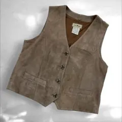 エルエルビーンL.L.Bean スエードベスト　ボタンダウン　重ね着S（C4のサムネイル