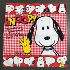 【1980年代】スヌーピー　ハンカチ　当時物　昭和レトロ　バンダナ　正面　レア
