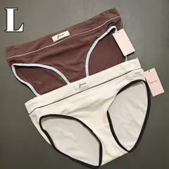 チュチュアンナ Lサイズ コットンミックス フルショーツ 茶・オフ白 綿混