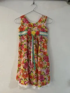 70s80s Hawaii vintage ハイビスカス　フリル　ワンピースのサムネイル