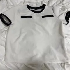 SHEIN Dazy バイカラー 半袖 トップス ホワイト S