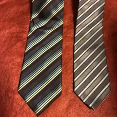 ストライプネクタイ2本セット　ブルー系グレー系