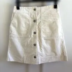 【UNIQLO】白色　コーデュロイ　ミニスカート