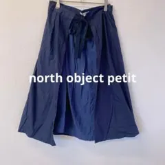 新品　ノースオブジェクト　フレアスカート　リボン　ひざ丈　巻きスカート風　L