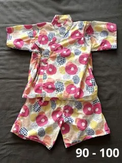 90-100cm 甚平 浴衣 女の子 アサガオ柄