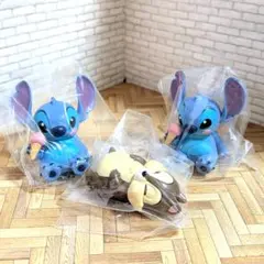 ガチャ ディズニーキャラクターたべすぎまして…チップ＆スティッチ2点 計3点