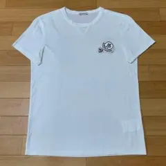 極美品〕モンクレール ロゴ刺繍 ホワイト Tシャツ S 国内正規品 5S67 