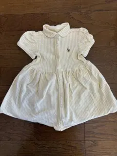 ポロ馬刺繍付きストライプワンピース