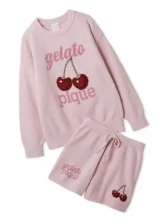 ジェラピケ べビモコチェリージャガードプルオーバー&ショートパンツセット