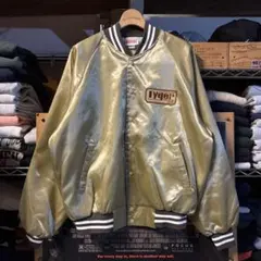 70s vintage ナイロンスタジアムジャンパー ゴールド 短丈 ワイド