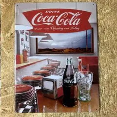 大判Coca-Cola レトロメタルサイン 約30cm x 40cm