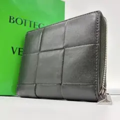 付属品付/RFID✨ボッテガヴェネタ 折り財布 カセット レザー ダークグリーンのサムネイル