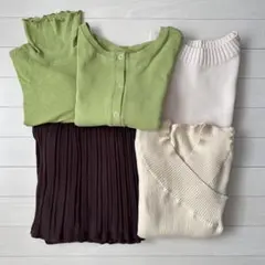 【5点まとめ売り】 レディース Mサイズ 淡色ベージュブラウン グリーン ニット