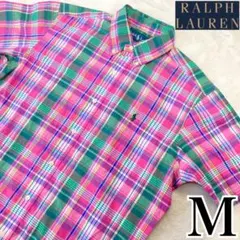 Ralph Lauren ✨良品✨ 半袖 シャツ マドラスチェック ポニー 刺繍
