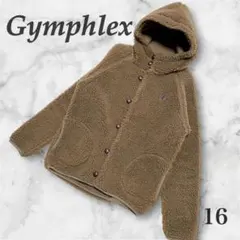 美品 GYMPHLEX ジムフレックス ボアジャケット フード付 ブラウン
