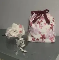 【大特価】巾着と髪飾りセット　　浴衣用バッグと髪飾り