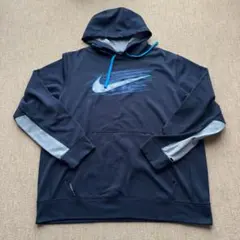 NIKE ナイキ XL パーカー サーマフィット ネイビー スウッシュ