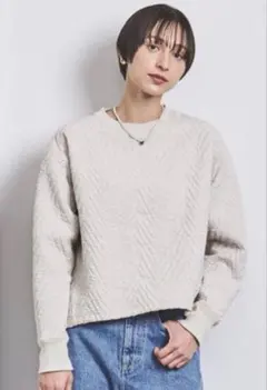 UNITED ARROWS キルト ジャカード スウェット プルオーバーのサムネイル