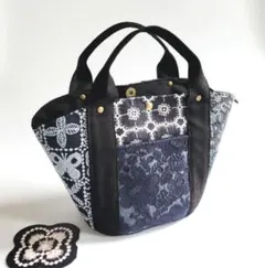 ミナペルホネン　ファスナー付きマルシェトートバック　パッチワーク　c