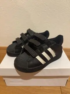 adidas SUPERSTAR CF ベルクロ 黒 14cm