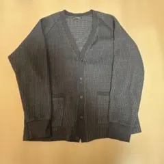 NANO UNIVERSE メッシュ編みカーディガン ブラック