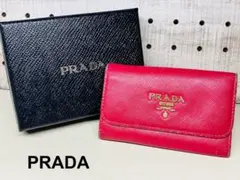 【PRADA】プラダ ６連 キーケース サフィアーノ ピンク レディース