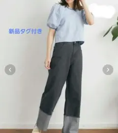 新品タグ付き RETROGIRL2WAY パフスリーブ ボーダーTシャツ ブルーのサムネイル