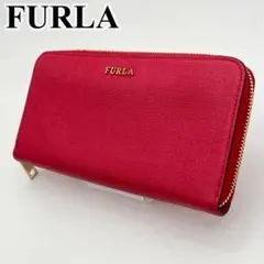 新品未使用 FURLA ピンクベージュ長財布 箱付き ラウンドファスナー