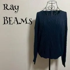 レイビームズ/ニット/ネイビー/長袖/A ラインシルエット/ケーブル編み