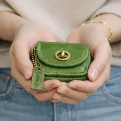 希少カラー オールドコーチ ターンロック キーケース ポーチ カーキ色