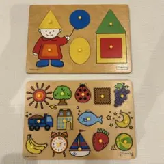 ボーネルンド 木製ペグパズル 2枚セット 知育玩具