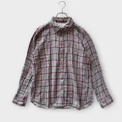 無印良品　（XL）　チェック　シャツ　長袖　大きいサイズ　レディース　ネルシャツ