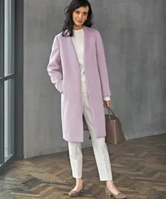 GLR ユナイテッドアローズ ノーラペル ロング コート 38 キレイ色