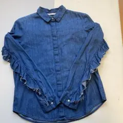ZARA Trafaluc フリル付きデニムシャツ S