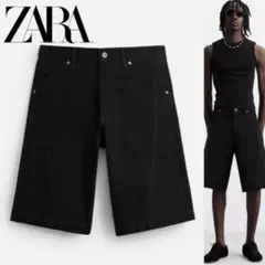 未使用タグ付 ZARA バレルフィット カーブデニムパンツ 29 インディゴ 