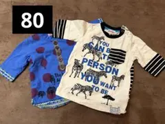 動物柄 Tシャツ Branshes サイズ80 2枚