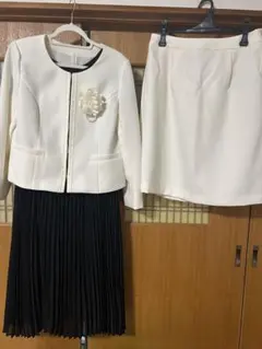 17号ホワイトジャケット・ブラックドレス・スカート3点セット