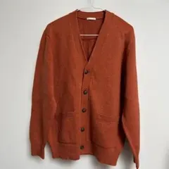 GU ラムブレンドVネックカーディガン(長袖) オレンジ ジーユー S