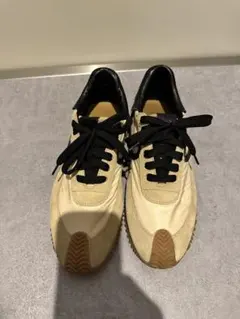 ロエベ【美品】25.5cm スニーカーフローランナーブラックベージュロゴ