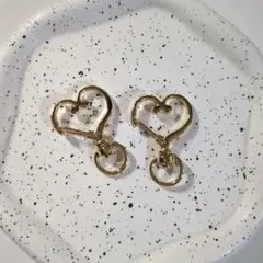 【新品✨️値下げ◎】ナスカン ハート ハンドメイド ゴールド キーホルダー 金具