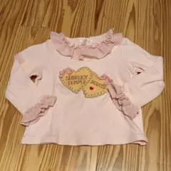 シャーリーテンプル　ビスケット　ロンT　フリル　ピンク　90