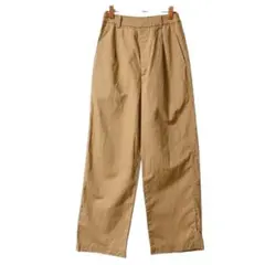 【ユニクロ UNIQLO】 リネンブレンド タック入り ワイドパンツ (S) 麻