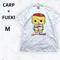 カープ Carp x Fueki 半袖Tシャツ プリント カープ応援 キャラ 白のサムネイル