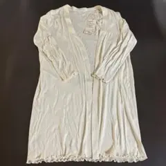 無印良品　なめらかリブ　ロングカーディガン　オフホワイト