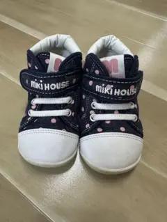 Miki House 水玉模様 キッズスニーカー