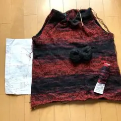 ハンドメイド ニットベスト　編みかけ